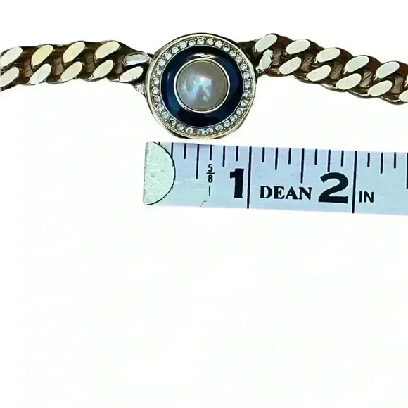 Rare Vintage Christian Dior Gold Plated Pearl and Crystal Collar Choker Necklace - Picture 10 of 14